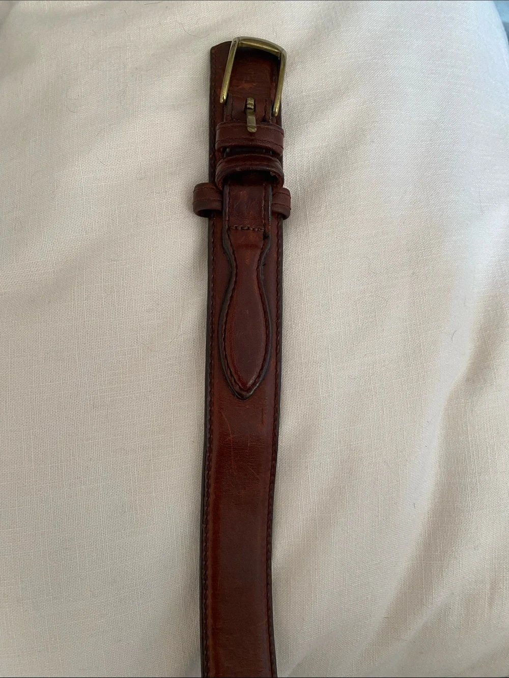 Lands’ End Bridle Strap Ranger Belt in Oak Bark Made In USA Cowboy Western
